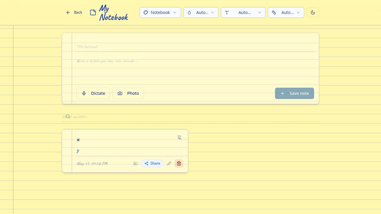Executive Assistant notebook — voice dictation, text and camera notes